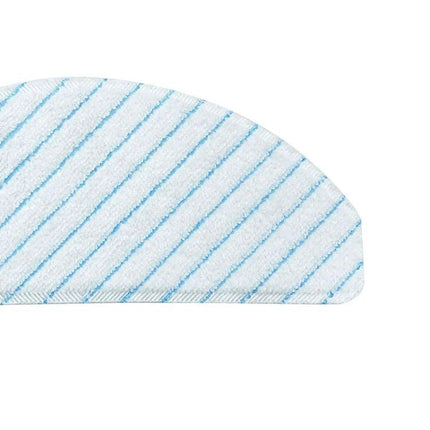 Ecovacs Deebot T8 Series Rag Mop Cloths for Floor Use, 10 Pack - white half-moon reusable microfiber mop cloth with blue stripes