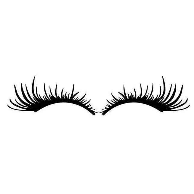Decorative Car Eyelash Stickers for Headlights, 25x11 cm Per Pair - black PVC headlight eyelash decals shown on white background