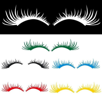 Decorative Car Eyelash Stickers for Headlights, 25x11 cm Per Pair - colorful PVC eyelash decals for customizing car headlights