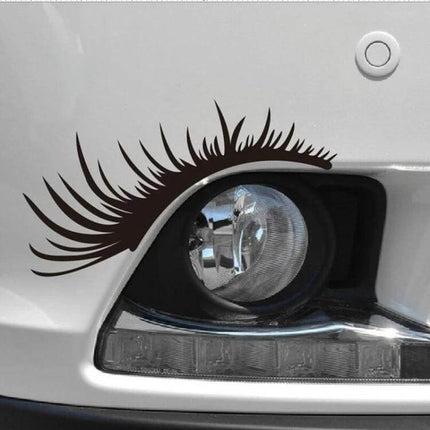 Decorative Car Eyelash Stickers for Headlights, 25x11 cm Per Pair applied to car headlight for fun, removable PVC decoration