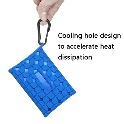 Durable Silicone Protective Case for Samsung Mobile SSD Drives with cooling hole design and carabiner, blue silicone protective sleeve