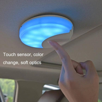 Car Reading Led Trunk Light Dual Color With Magnetic Mount - blue touch-activated LED ceiling light in car trunk for map reading and cargo lighting