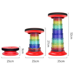 Taburete telescópico plegable portátil con diseño de loto para uso en exteriores