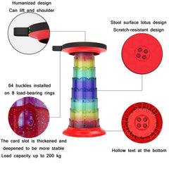 Taburete telescópico plegable portátil con diseño de loto para uso en exteriores