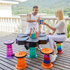 Portable Folding Telescopic Stool with Lotus Design for Outdoor Use