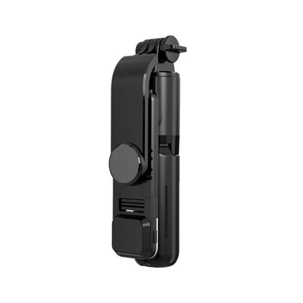 CYKE Bluetooth Selfie Stick for Travel and Daily Photos – compact folded black selfie stick with Bluetooth remote and adjustable mount