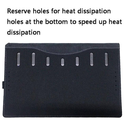 Protective PU Leather Case for HP Spectre X360 Laptops, 13.3 and 15.6 Inch Models showing ventilation heat dissipation holes on bottom for airflow and grip