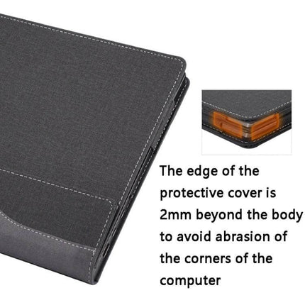 Protective PU Leather Case for HP Spectre X360 Laptops, 13.3 and 15.6 Inch Models slim grey PU leather cover with reinforced 2mm edge to prevent corner abrasion