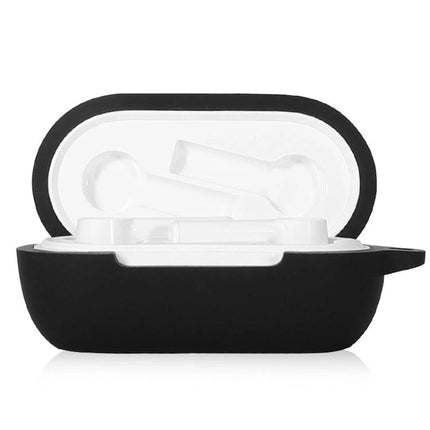 Silicone Case with Hook for Earbuds in Daily Activities - black soft protective silicone case with hook for wireless earbuds
