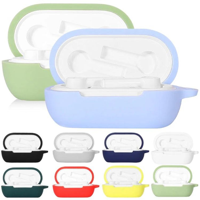 Silicone Case with Hook for Earbuds in Daily Activities - soft protective silicone case with hook attachment in multiple colors