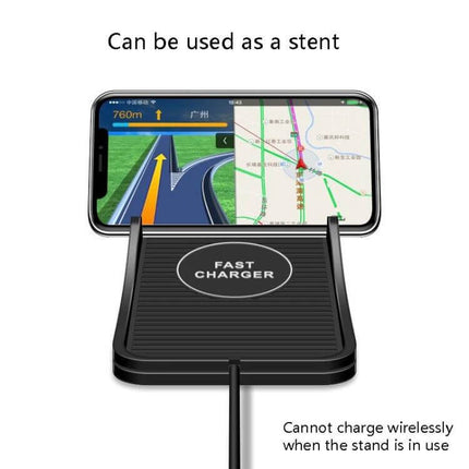 C7 Car Navigation Pad 2 In 1 Wireless Charger For Phone - dashboard silicone wireless charger and phone stand showing navigation map, fast charger plate