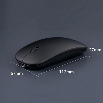 Wireless Mouse for Smooth Computer and Laptop Navigation - slim black ergonomic mouse with 112x57x27mm dimensions and dual wired/wireless connectivity