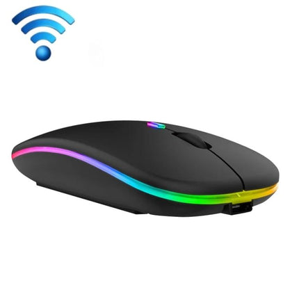 Wireless Mouse for Smooth Computer and Laptop Navigation - ergonomic RGB wireless mouse with dual connectivity for laptops and PCs