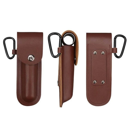 Outdoor Survival Punch Drill Bit Tool Set, Stainless Steel leather belt pouch with carabiner for compact survival tool kit
