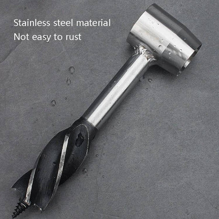 Outdoor Survival Punch Drill Bit Tool Set, Stainless Steel - compact stainless steel punch drill with tungsten tip for leather and soft wood use