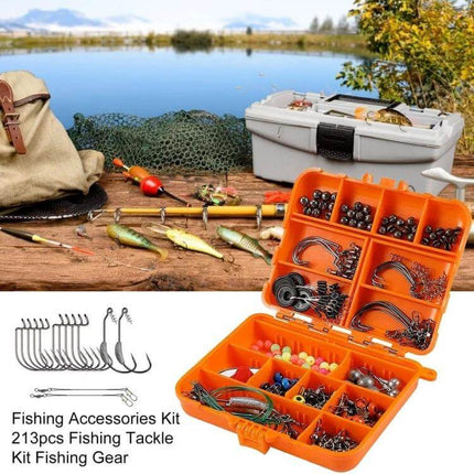 Road Squid Hook Accessories Set Orange 213 Pieces for Sea Fishing orange 213-piece sea fishing kit in ABS box with hooks, swivels and sinkers