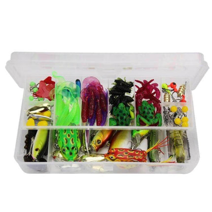 Road Squid Hook Accessories Set, 141 Piece Fishing Kit - portable organized ABS tackle box with assorted lures, hooks, beads and soft baits