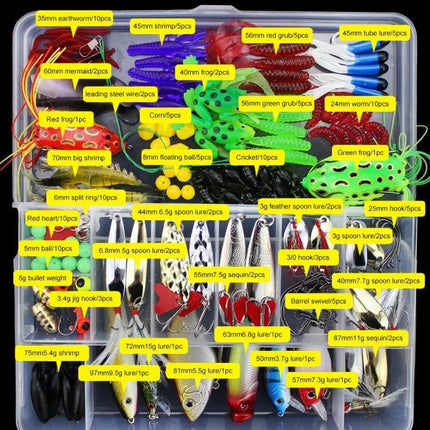 Road Squid Hook Accessories Set, 141 Piece Fishing Kit - organized portable ABS tackle box with hooks, lures, beads and accessories for shore, rock and sea fishing