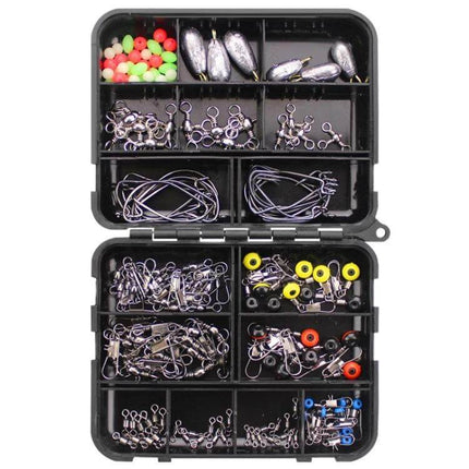 Road Squid Hook Accessories Set 160-Piece for Sea Fishing compact ABS storage box with hooks, weights and swivels for shore or boat rigs