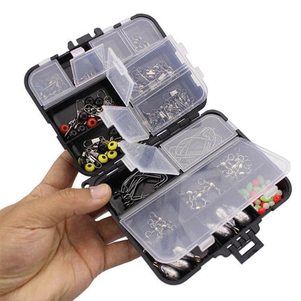Road Squid Hook Accessories Set 160-Piece for Sea Fishing compact ABS box showing hooks, weights and rigs ready for shore or boat saltwater fishing