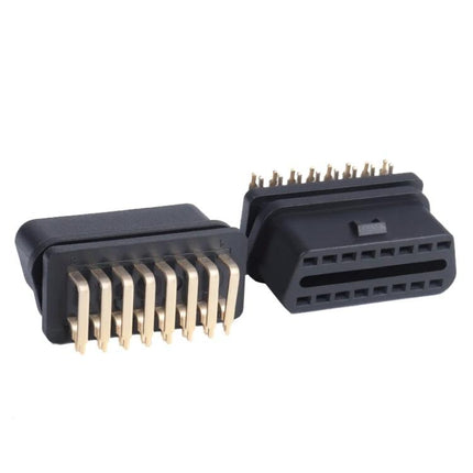 Connector for Everyday Car Diagnostic and Maintenance Needs - OBD-II plug-and-play diagnostic connector with gold pins for home troubleshooting
