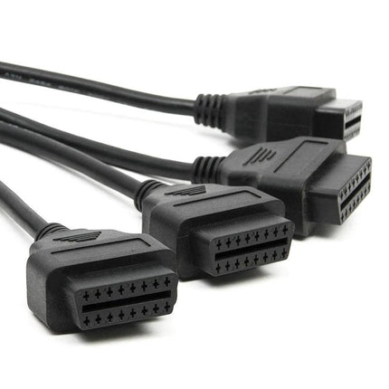 Practical OBD2 Cable for Everyday Vehicle Maintenance Checks - black OBD2 diagnostic cable connecting scanner to car for routine maintenance