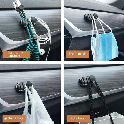 3-Pack Car Sticky Storage Data Cable Hook For Home And Car on dashboard organizing earphones masks keys and bags
