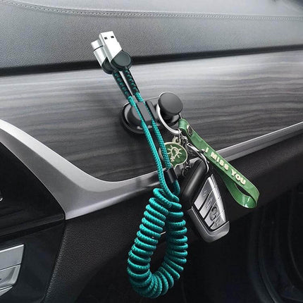 3-Pack Car Sticky Storage Data Cable Hook For Home And Car - dashboard cable and key organizer with ABS silicone hooks, holds USB cables, keys, masks (3-pack)