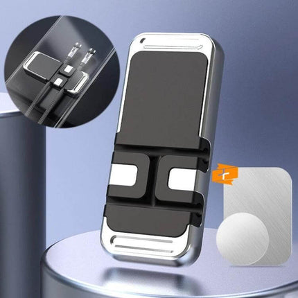 S15 Magnetic Aluminum Alloy Bracket Car Cable Storage Holder compact magnetic car cable organizer with silicone pads and transparent adhesive