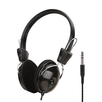 Soyto Computer Headset Black Over-Ear For Online Classes lightweight black over-ear headset with soft cushions and noise reduction, wired
