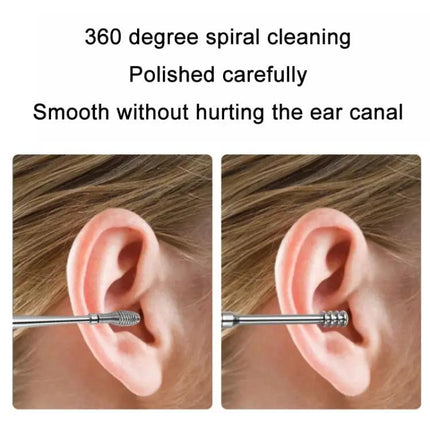 6 In 1 Stainless Steel Ear Pick Set For Ear Cleaning With Leather Case