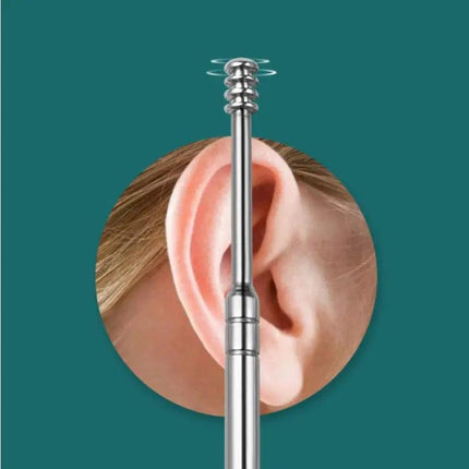 6 In 1 Stainless Steel Ear Pick Set For Ear Cleaning With Leather Case