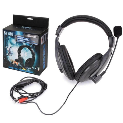 Soyto Ergonomic Gaming Headset Comfort Fit For PC And PS4 black stereo headset with mic, breathable leather earmuffs, retail box