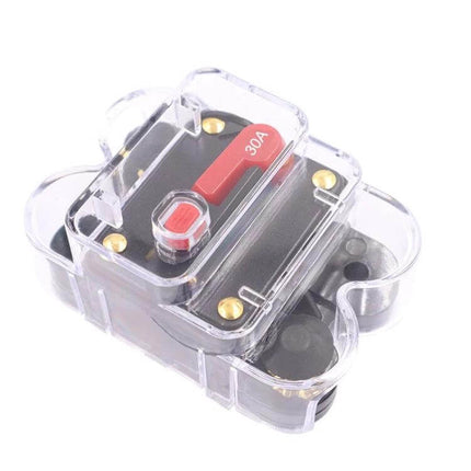 CB2 Auto Circuit Breaker Switch For Car RV Yacht Audio 60A - compact 60A auto reset breaker with manual off, clear cover and red 30A lever