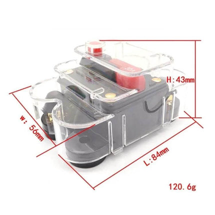 CB2 Auto Circuit Breaker Switch For Car RV Yacht Audio 60A compact 84×56×43mm self-recovery fuse holder with manual power-off for 12–48V systems