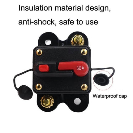 CB2 Auto Circuit Breaker Switch For Car RV Yacht Audio 60A compact 60A resettable breaker with waterproof cap for car RV yacht audio protection