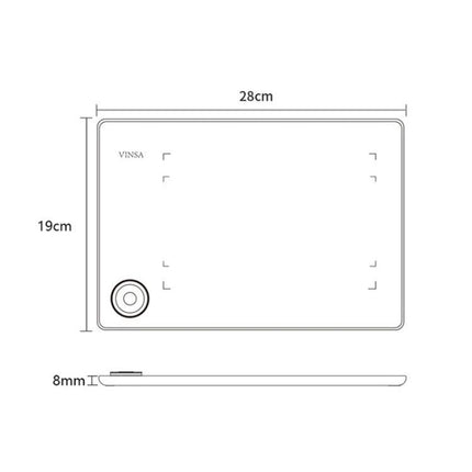 VINSA Drawing Tablet for Digital Art on Mobile Devices - compact 28x19cm USB tablet with dial, 8mm slim profile, 8192 pressure levels