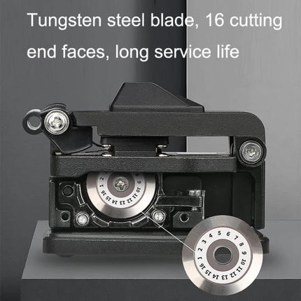 High Precision Fiber Cleaver for Optical Fiber Installation, tungsten steel blade with 16 cutting faces and automatic knife back mechanism