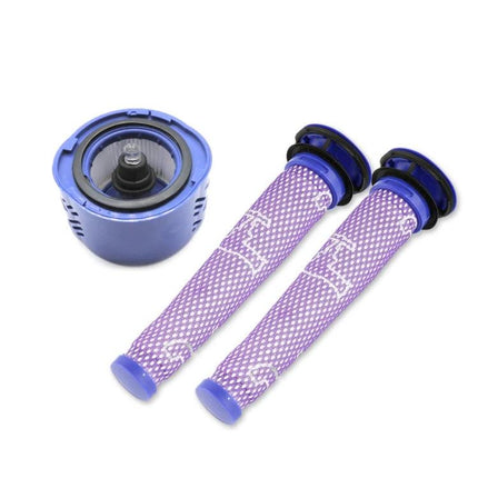 Dyson V6 Replacement Filter Accessories, 3-in-1 Set - purple rear and pre-motor filters for V6 vacuum to capture dust and allergens