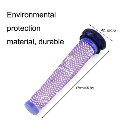 Dyson V6 Replacement Filter Accessories, 3-in-1 Set purple pleated rear filter 170mm for V6 vacuum, breathable mesh capture dust and allergens