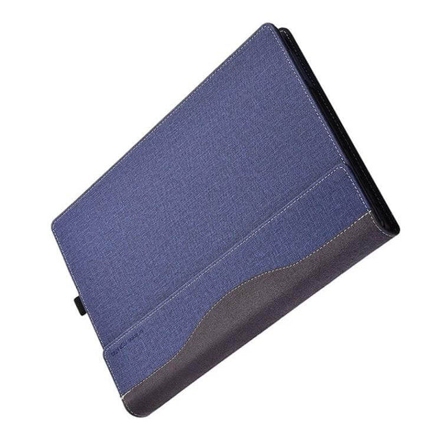 Leather Protective Case for 14-Inch Laptops and Daily Use – navy PU leather sleeve with stitched pocket for commuters and students
