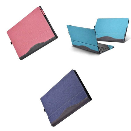 Leather Protective Case for 14-Inch Laptops and Daily Use showcasing pink, blue, and navy PU leather protective covers