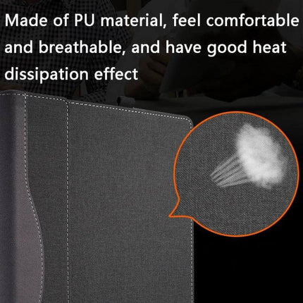 PU Leather Protective Case for HP Envy Series Laptops showing breathable PU material with stitched edges and heat dissipation feature