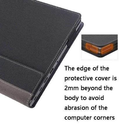 PU Leather Protective Case for HP Envy Series Laptops showing corner protection, 2mm raised edge and secure form-fitting PU leather cover