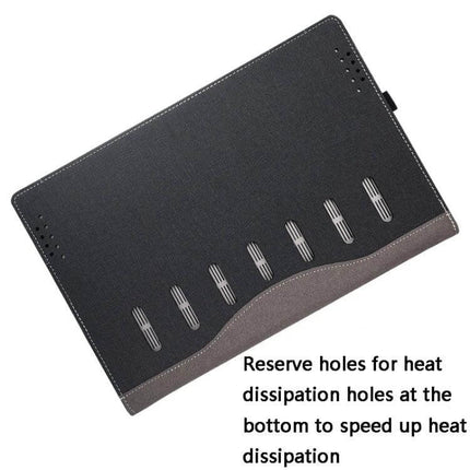 PU Leather Protective Case for HP Envy Series Laptops - slim black PU leather sleeve with heat dissipation holes and secure form-fitting protection