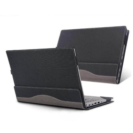 PU Leather Protective Case for HP Envy Series Laptops - black two-tone form-fitting sleeve protecting laptop from scratches and minor drops