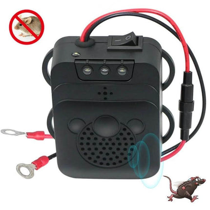 Vehicle Ultrasonic Mouse Repeller For Cars Everyday Use compact 12V in-car device with LEDs, speaker and wiring for cars, trucks, caravans