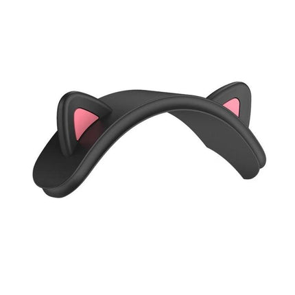 Cat Ear Silicone Covers for Everyday Headphone Style - black silicone cat ear accessories for headphones, subtle commuting and desk-friendly design