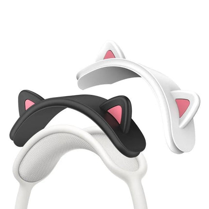 Cat Ear Silicone Covers for Everyday Headphone Style black and white silicone cat ear covers on headphones