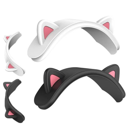 Cat Ear Silicone Covers for Everyday Headphone Style - white and black soft silicone cat ear clips for subtle headphone customization